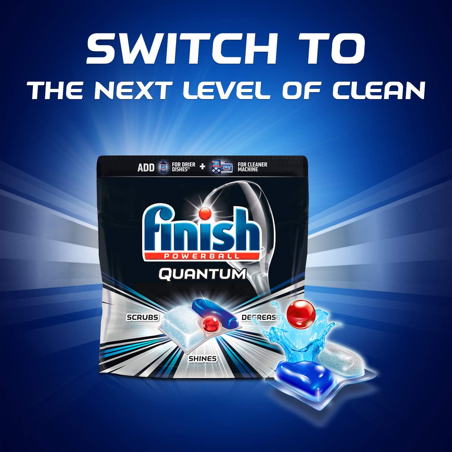 Finish - Max in 1-43ct - Dishwasher Detergent - Powerball - Wrapper Free Dishwashing Tablets - Dish Tabs - Packaging May Vary