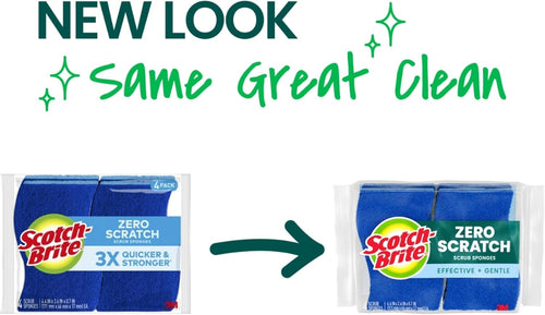 Scotch-Brite Zero Scratch Non-Scratch Scrub Sponges, 36 Pack