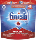 Finish - Max in 1-43ct - Dishwasher Detergent - Powerball - Wrapper Free Dishwashing Tablets - Dish Tabs - Packaging May Vary